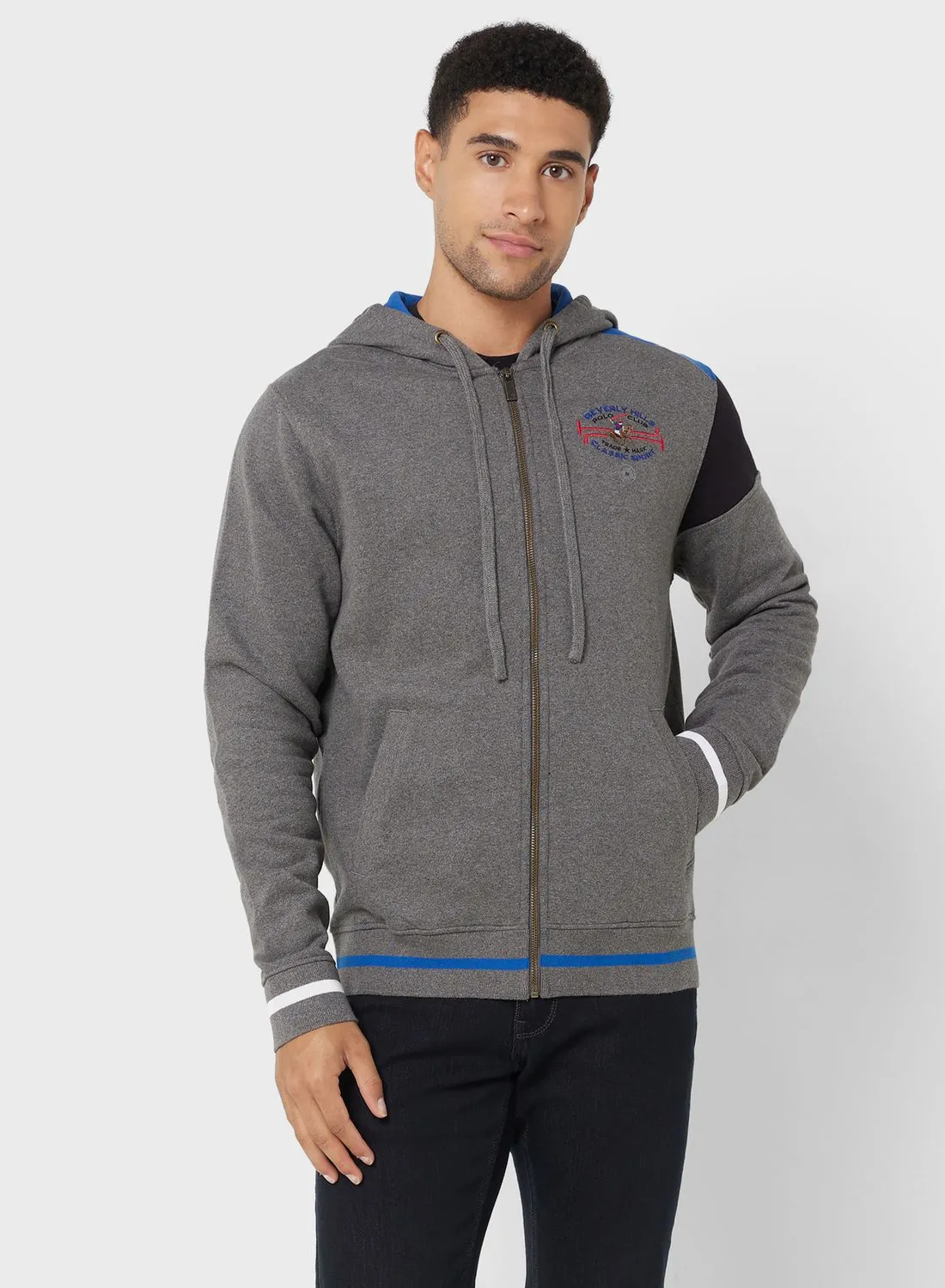 bhpoloclub Logo Zip Through Hoodie