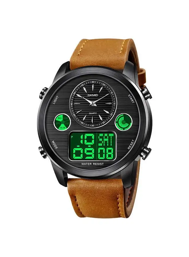 SKMEI Men's 1653 Time Sport Analog Digital Leather Watch