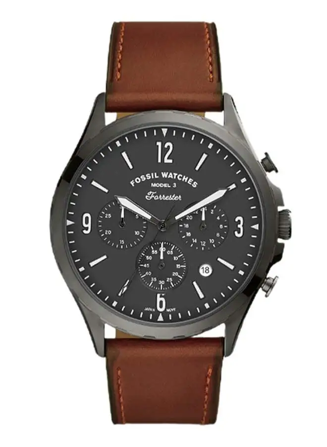 FOSSIL Men's Forrester Chrono Water Resistance Leather Chronograph Watch FS5815