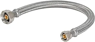 Eastman 1/2 Inch FIP x 3/8 Inch Compression Flexible Faucet Connector, Braided Stainless Steel Supply Hose Line, 30 Inch Length, 48007