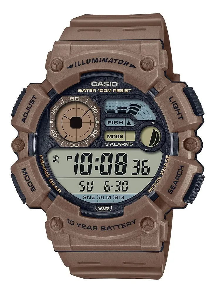 CASIO Casio Digital Brown Resin Band Watch for Men's WS-1500WH-5AVDF