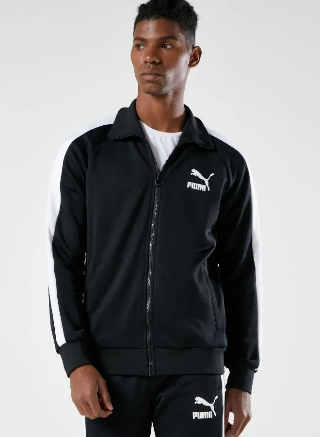 PUMA Iconic Logo Detail Zip Through Black/White