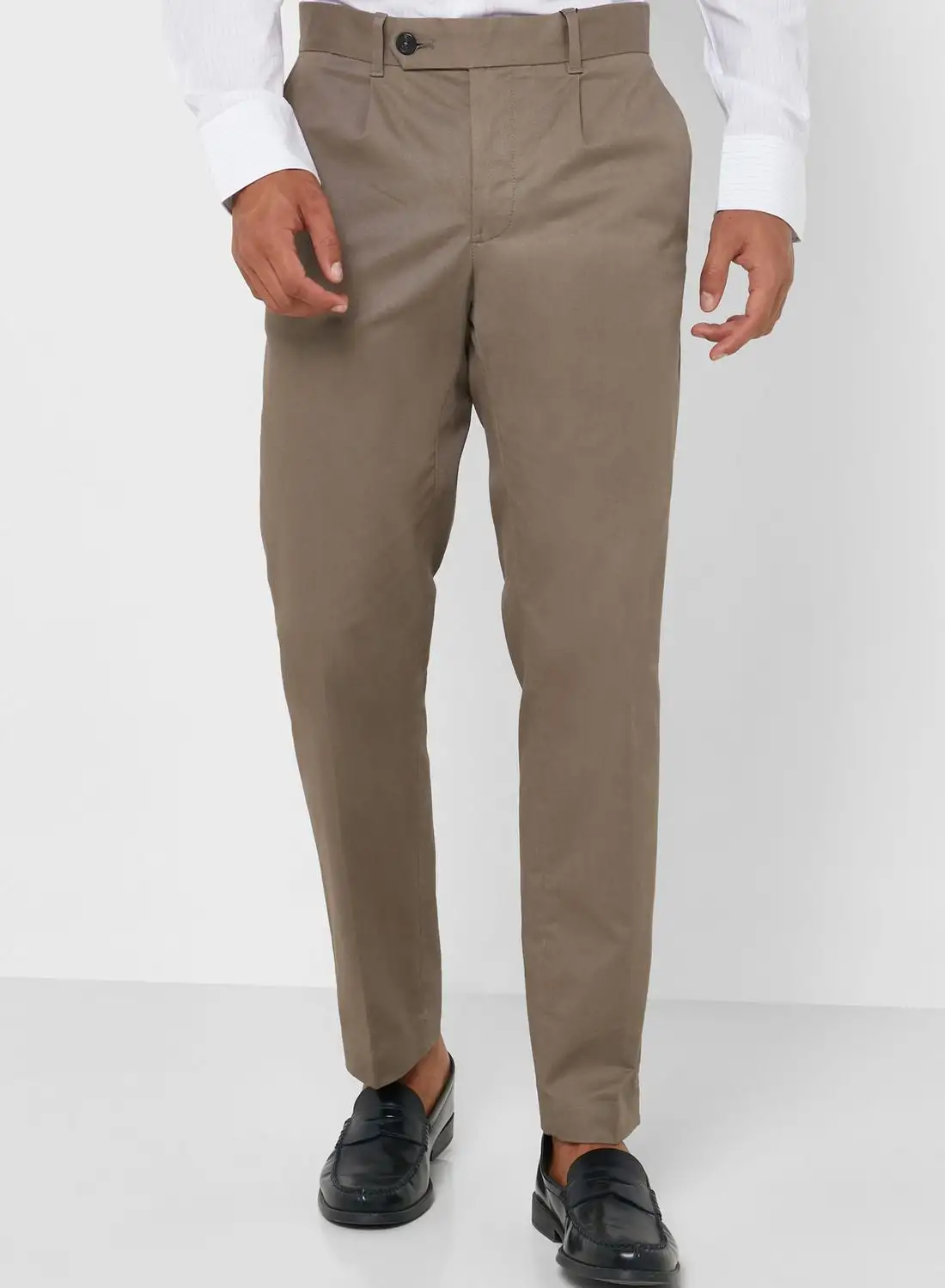 Mango Man Pleated Slim Fit Pants