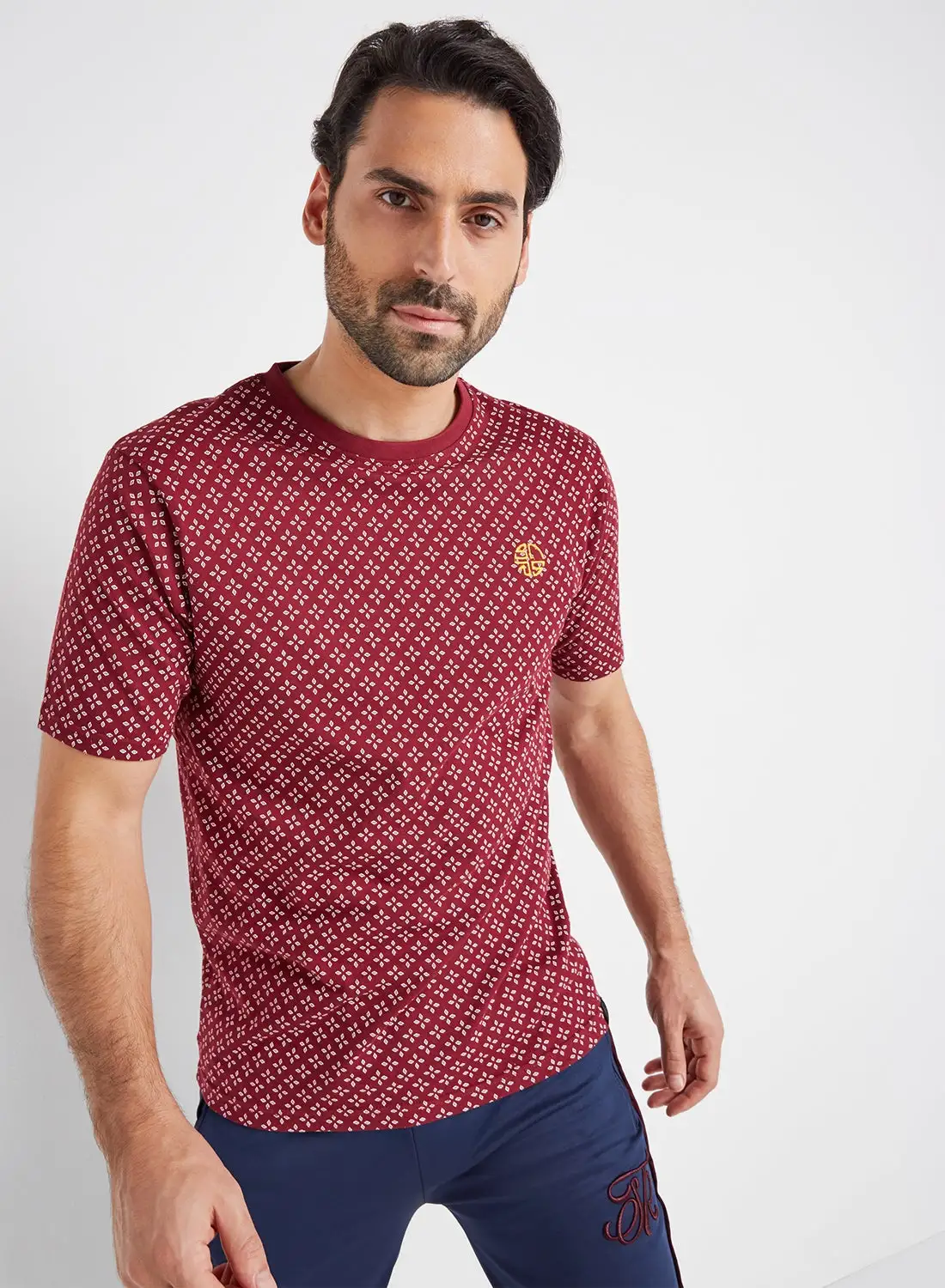 SOUL STAR All-Over Pattern T-Shirt Red