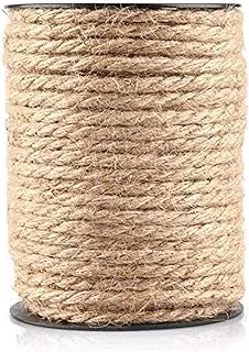 MARKQ Jute Rope 4mm x 20 Meter Natural Thick Hemp Twine Cord for Cat Scratcher, Gardening Tools, Bundling, DIY Crafts Decoration