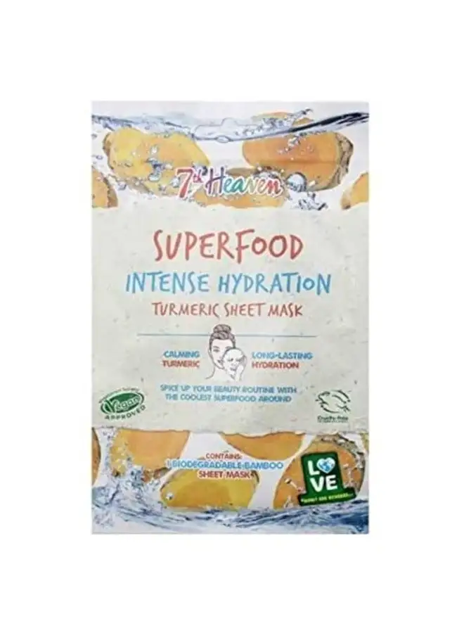 7th Heaven Superfood Intense Hydration Turmeric Biodegradable Bamboo Sheet Mask 23grams