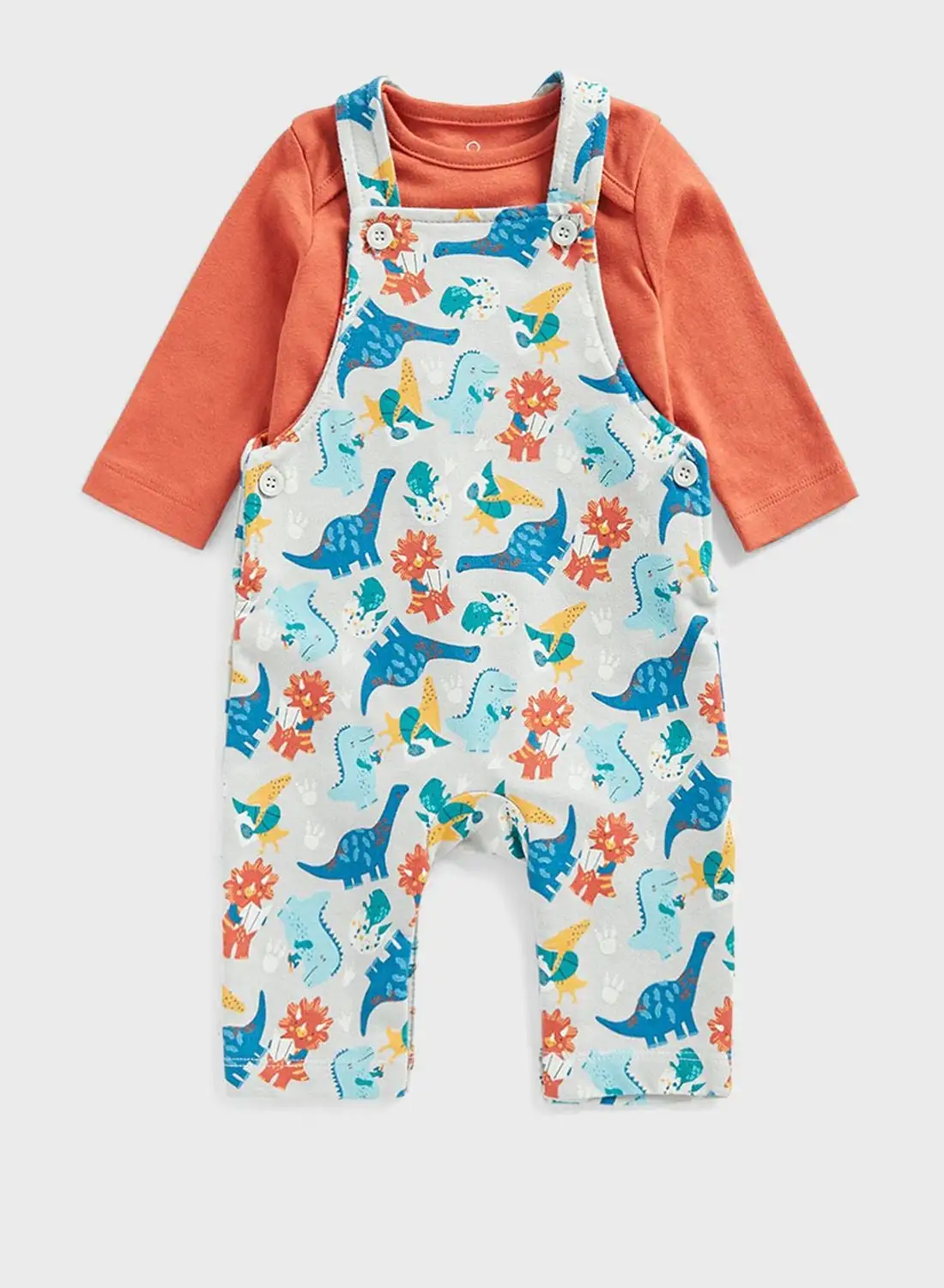 mothercare Infant Aop Dungaree & Bodysuit Set