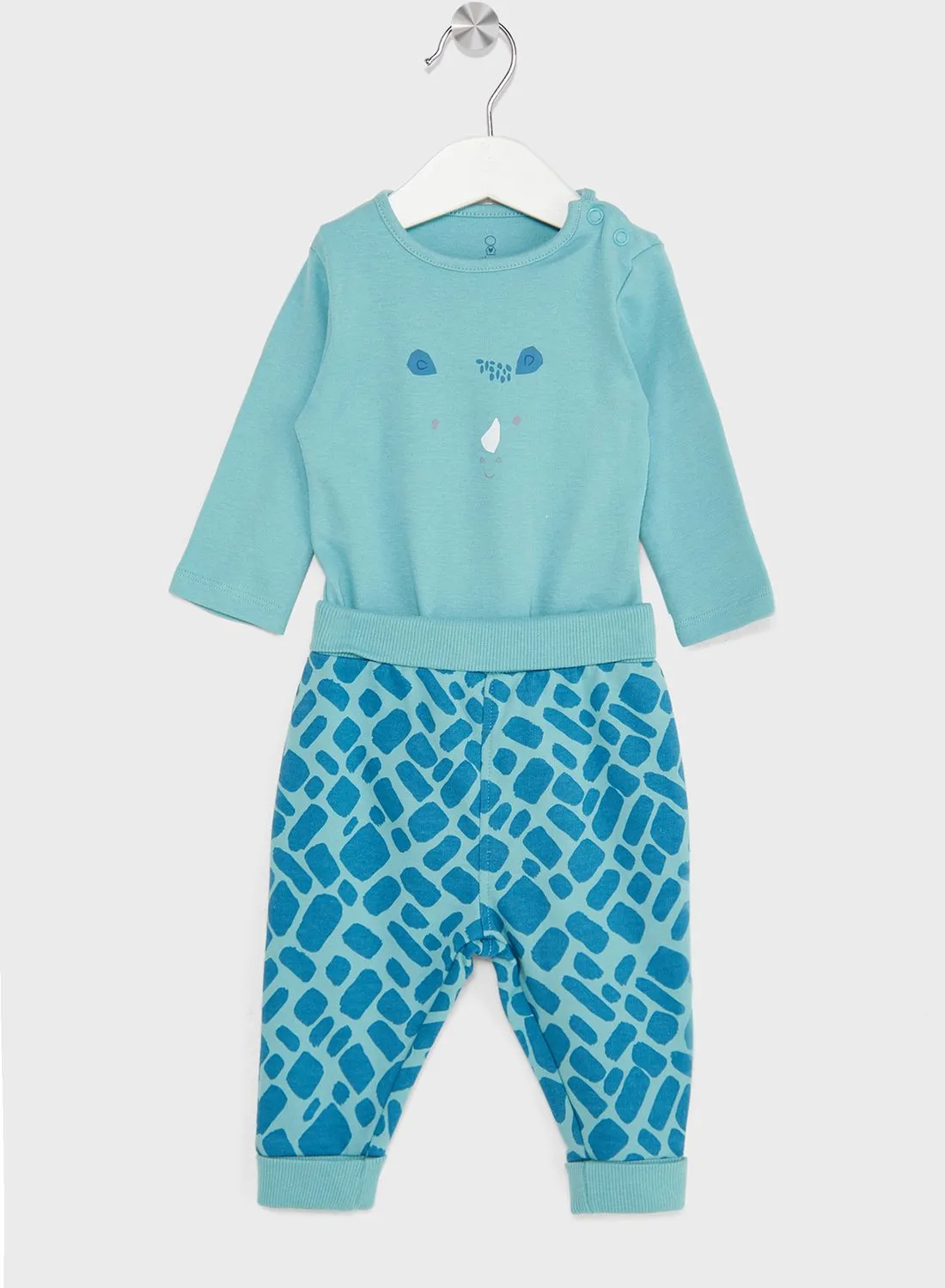 mothercare Infant Rino Print Bodysuit & Sweatpants Set