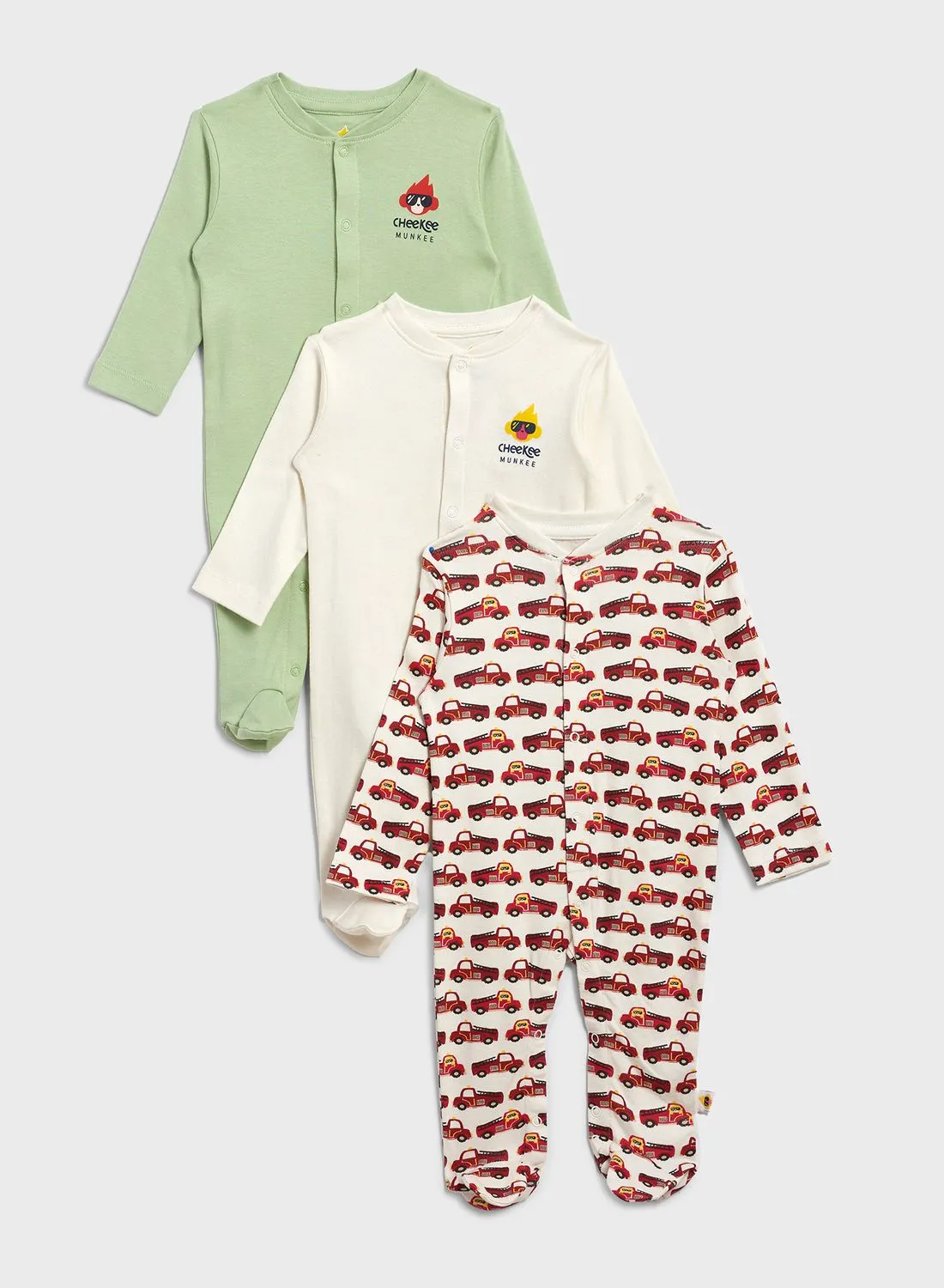 Cheekee Munkee Kids 3 Pack Essential Onesies