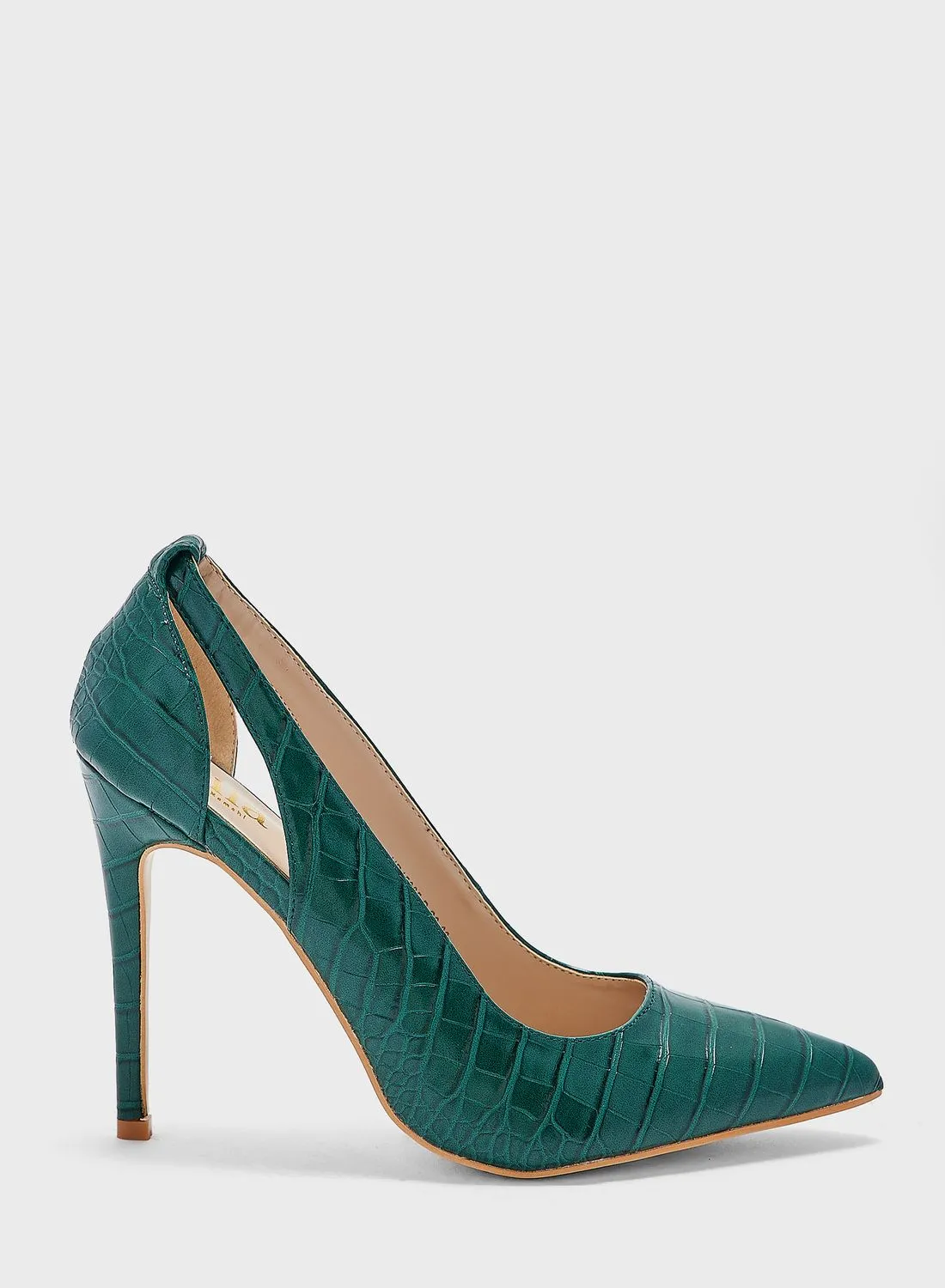 ELLA Croc Effect Cutout Detail Pointed Pump