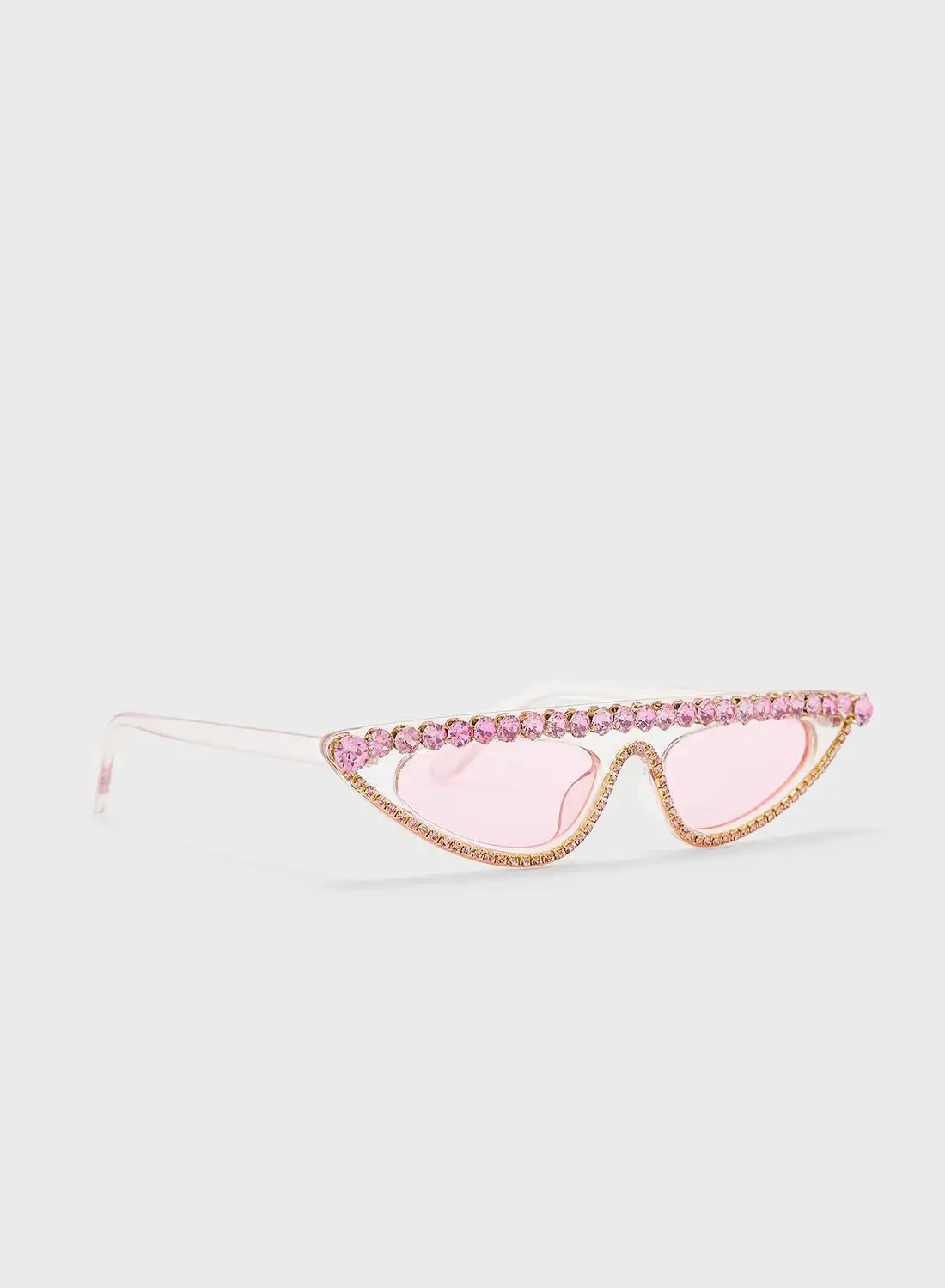 ELLA Jeweled Slim Cat Eye Sunglasses