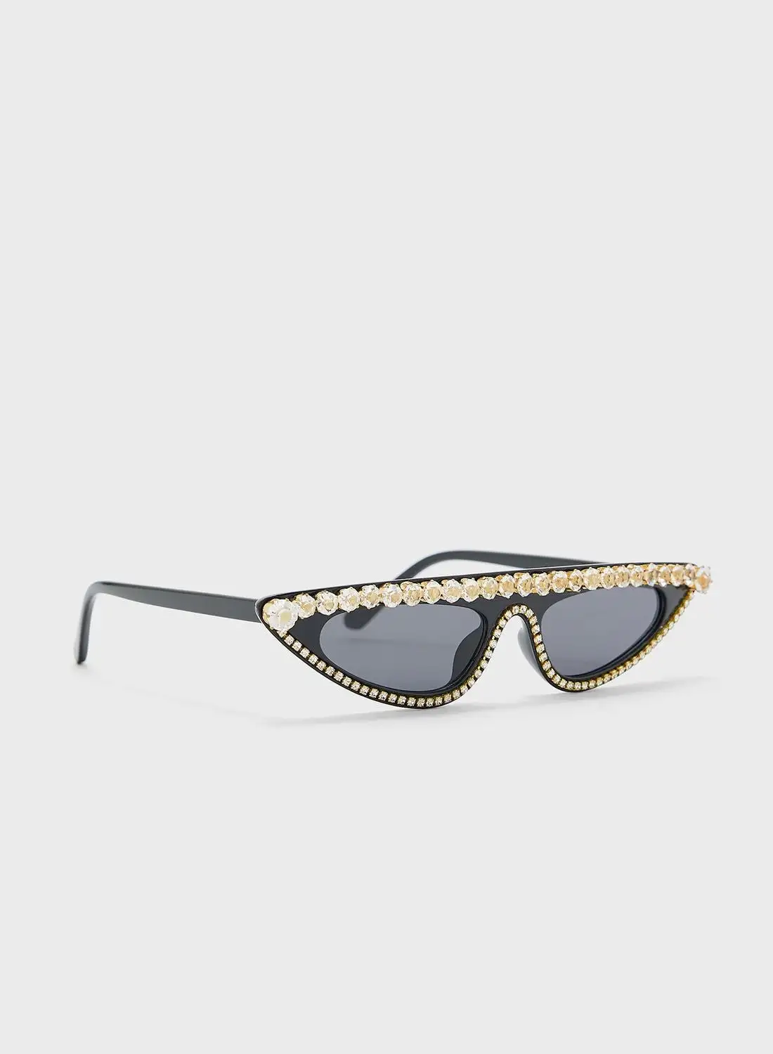 ELLA Jeweled Slim Cat Eye Sunglasses