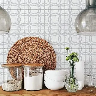 RoomMates Interlocking Circle Tile Backsplash Giant Wall Decals, Easy Bathroom or Kitchen Backsplash