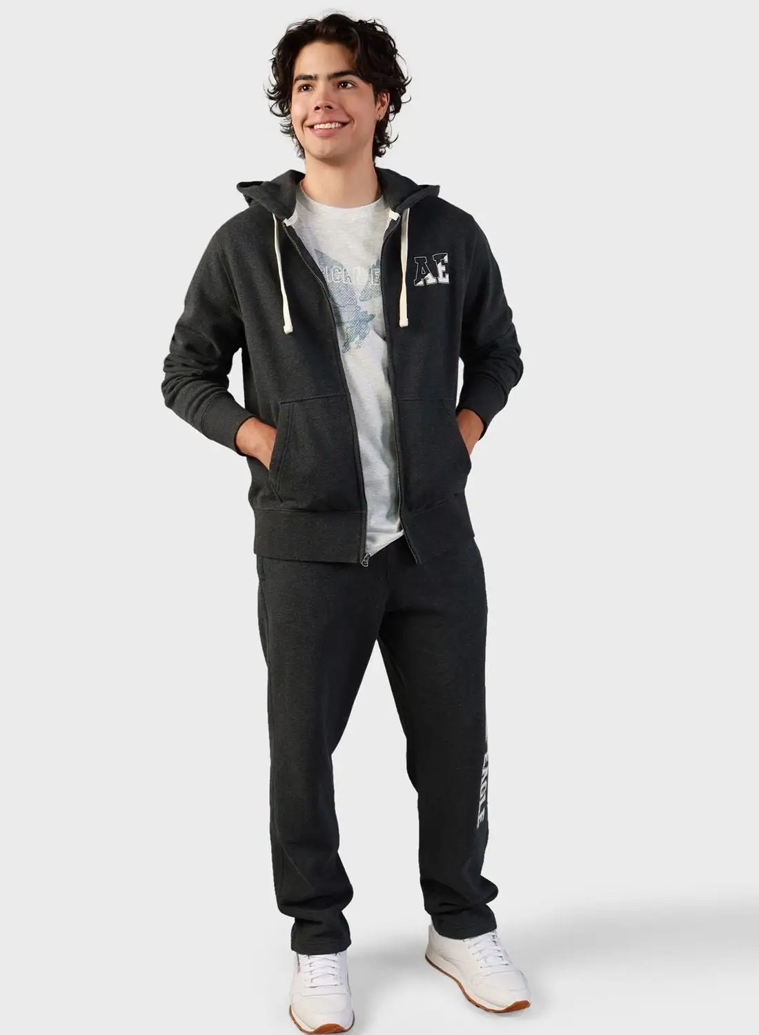 American Eagle Graphic Zip Through Hoodie