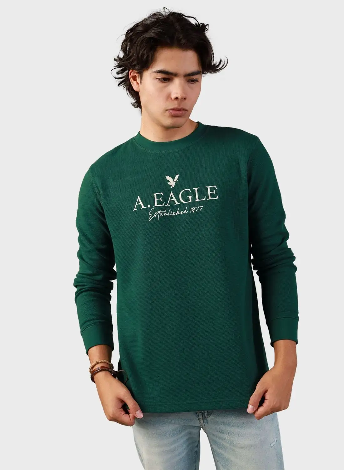 American Eagle Logo Graphic Thermal T-Shirt