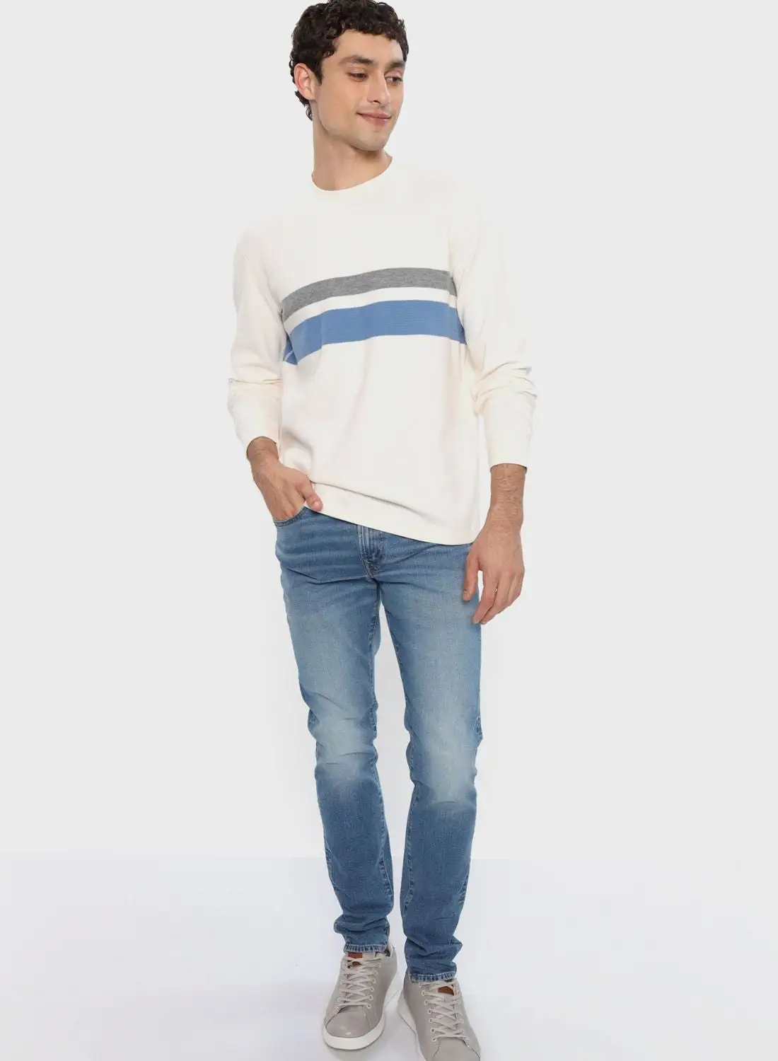 American Eagle Striped Crew Neck T- Shirt