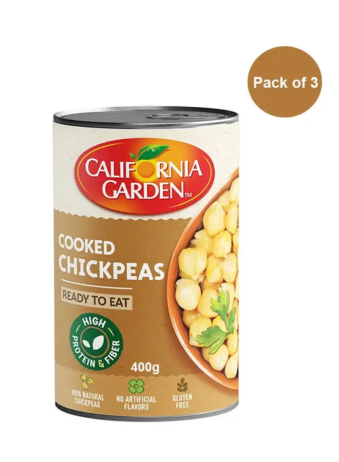 California Garden Ready to Eat Chickpeas 400grams Pack of 3