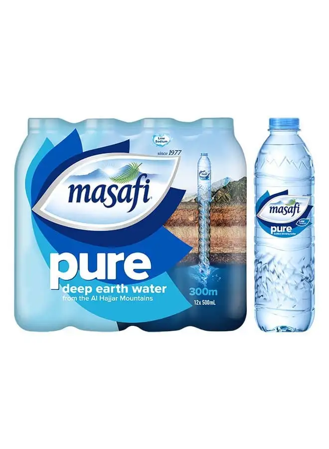 Masafi Pure Low Sodium Natural Water 500ml Pack of 12