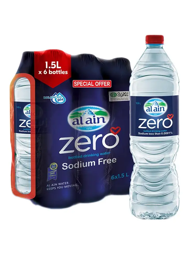 Al Ain Zero Sodium Free Drinking Water 1.5Liters Pack of 6