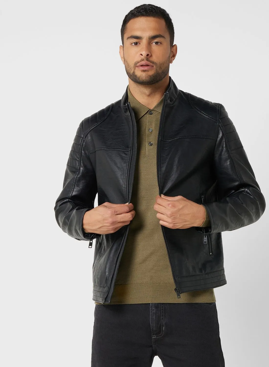 Mango Man Zip Through Pu Jacket