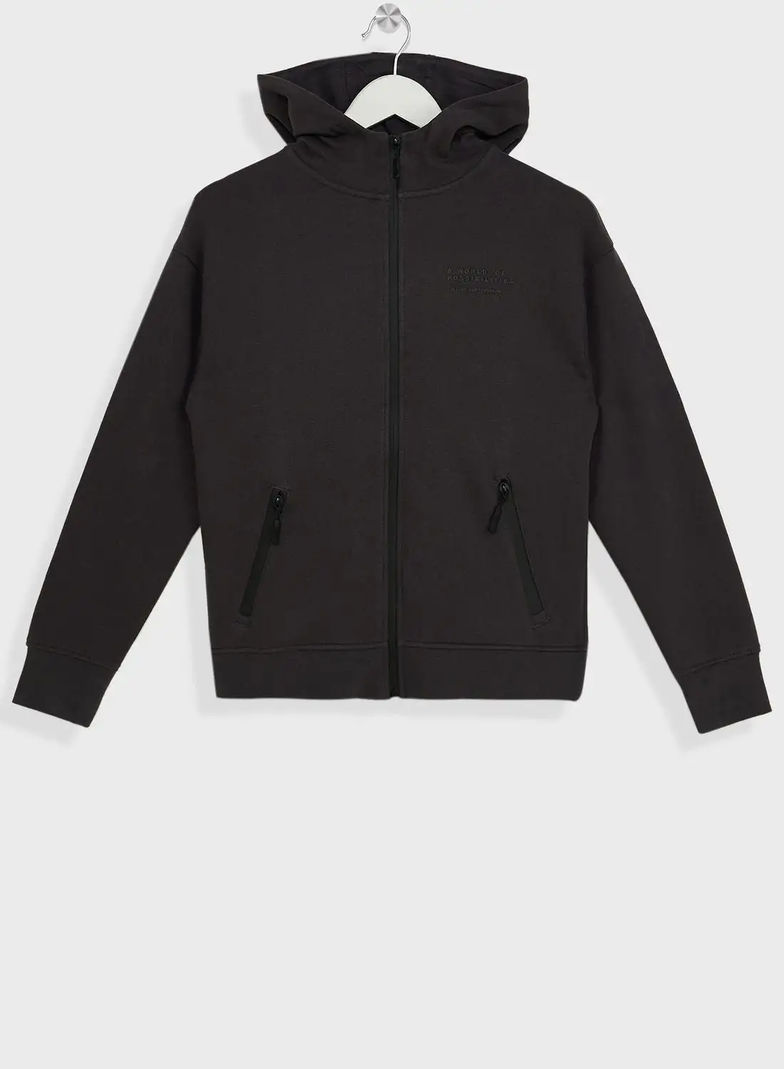 MANGO Kids Essential Zip Through Hoodie