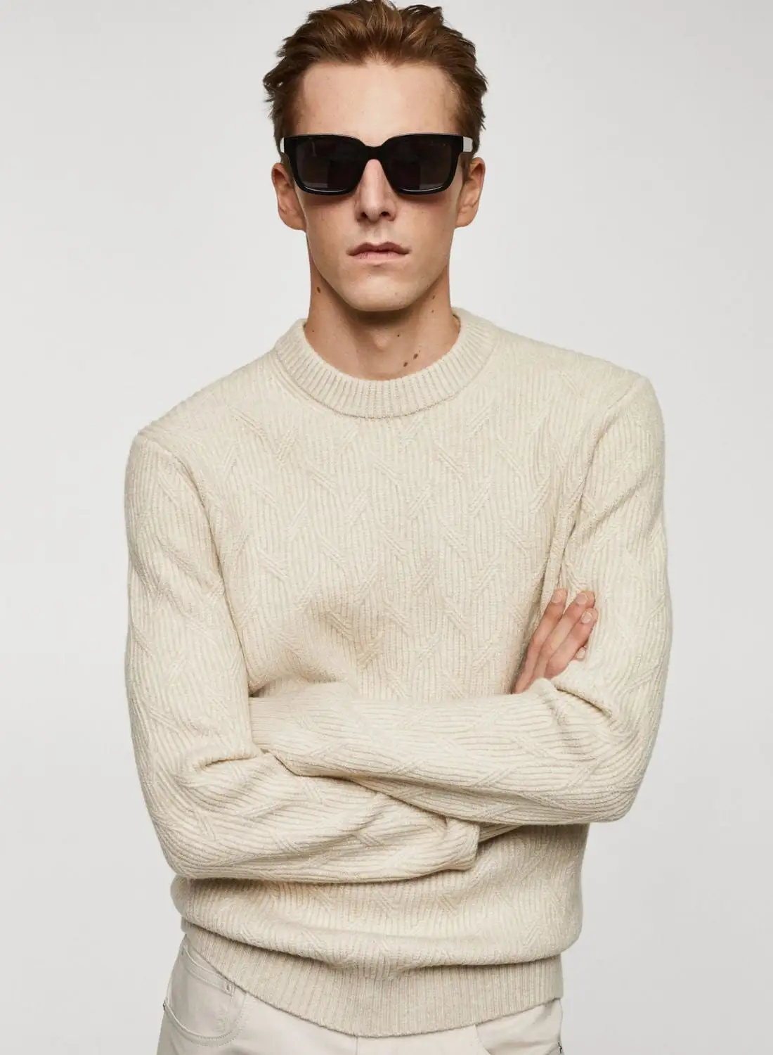 Mango Man Essential Braided Sweater