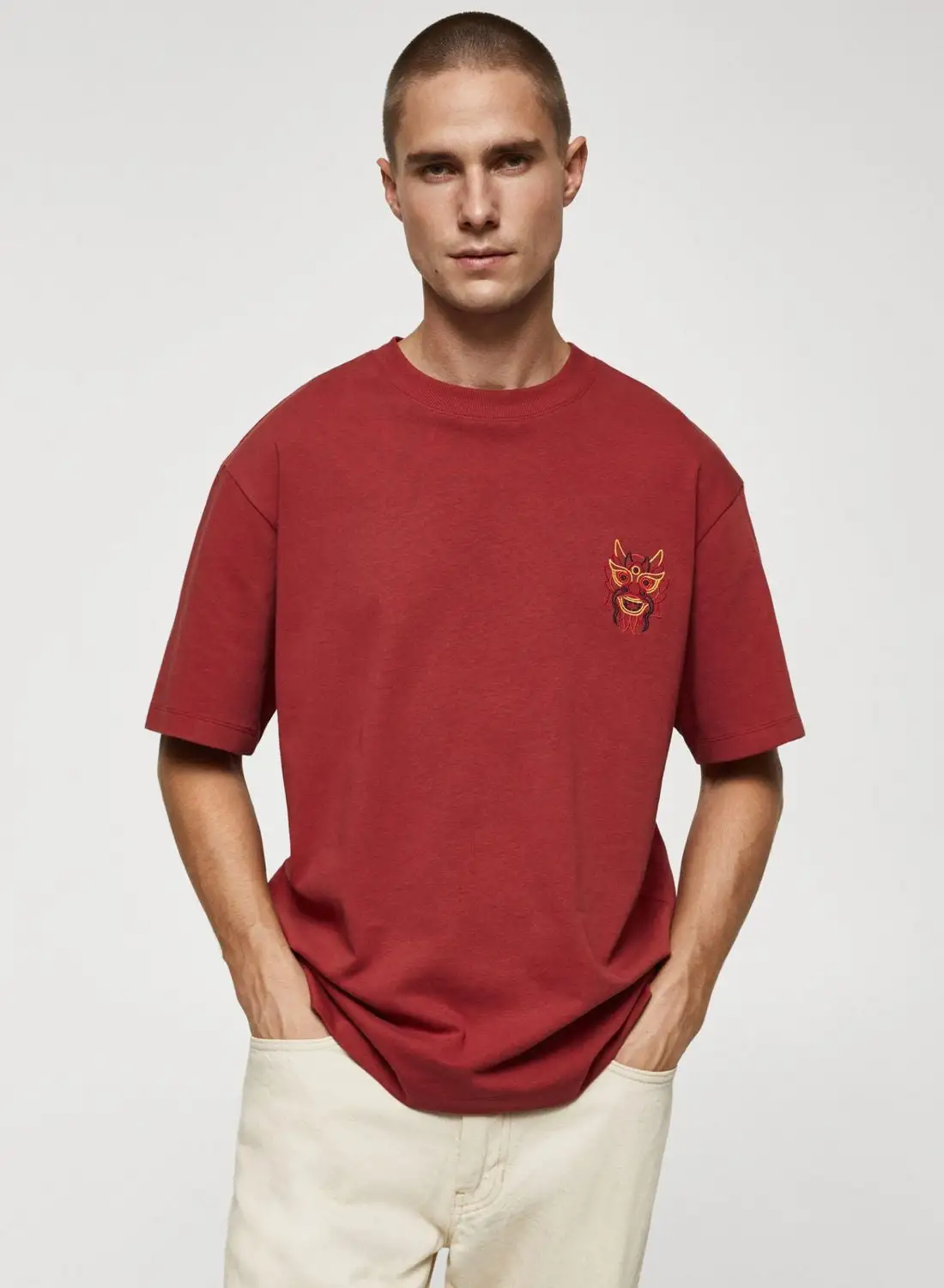 Mango Man Logo Crew Neck T-Shirt