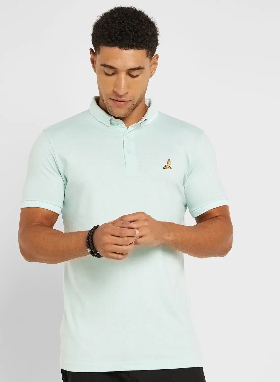 BRAVE SOUL Mens Ss Jersey Polo With Split Hem Side