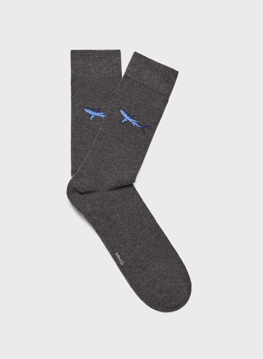 Mango Man Dolphin Embroidered Crew Socks