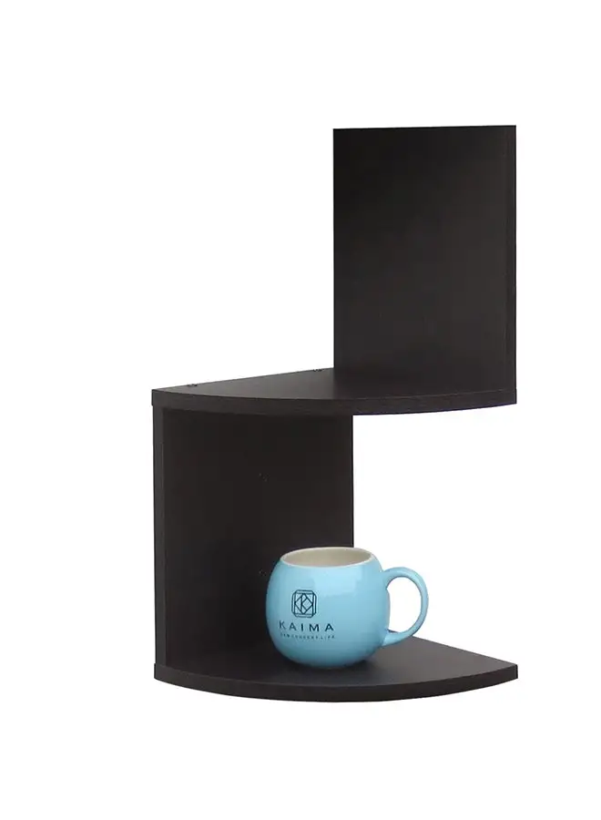 Feelings FLOATING WALL SHELF 2 TIER CORNER BLACK SIZE: 19.8X19.8X40.6CM