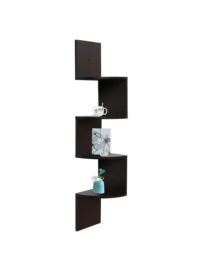 Feelings FLOATING WALL SHELVES 4 TIER CORNER BLACK SIZE: 19.8X19.8X102.8CM