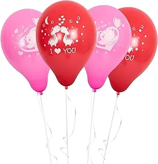 Fun® Helium Balloon 10inch - Assorted Red and Pink color I LOVE YOU Balloons Ideal for Wedding, Anniversary and Valentines Party Decorations and other celebrations (Pack of 15)