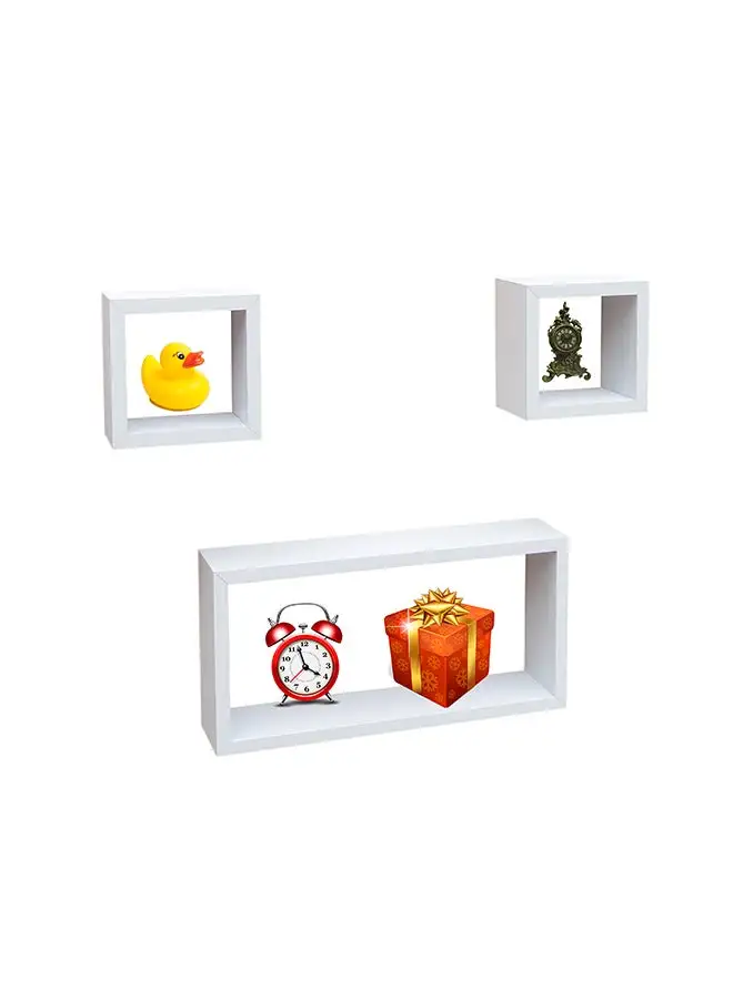 Feelings FLOATING WALL SHELVES CUBOID 3PCS SET WHITE SIZE:  40x20x90CM/ 15x15x90CM/ 15x15x90CM