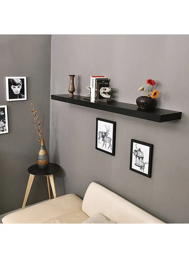 Feelings FLOATING WALL SHELVES 80cm BLACK SIZE: 80x19.5x3.8cm