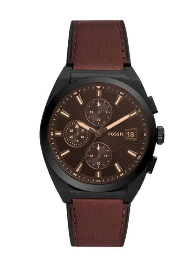 FOSSIL Men's Leather Chronograph Watch FS5798 - 42 mm - Brown