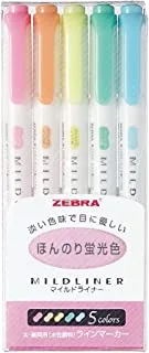 ZEBRA MILD LINER، Double Sided Highlighter، 5 Set (WKT7-5C)