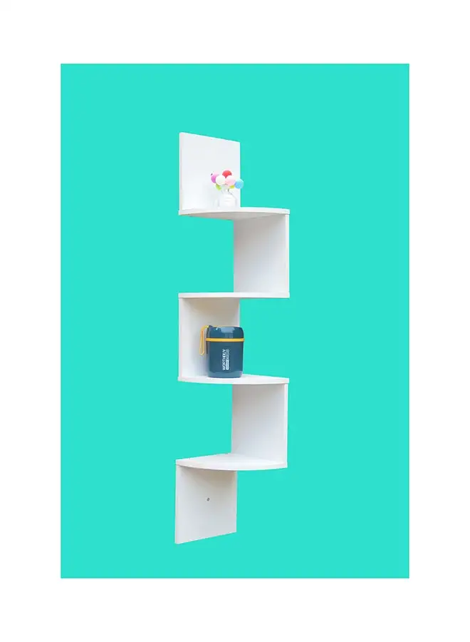 Feelings FLOATING WALL SHELVES 4  TIER CORNER WHITE SIZE: 19.8X19.8X102.8CM