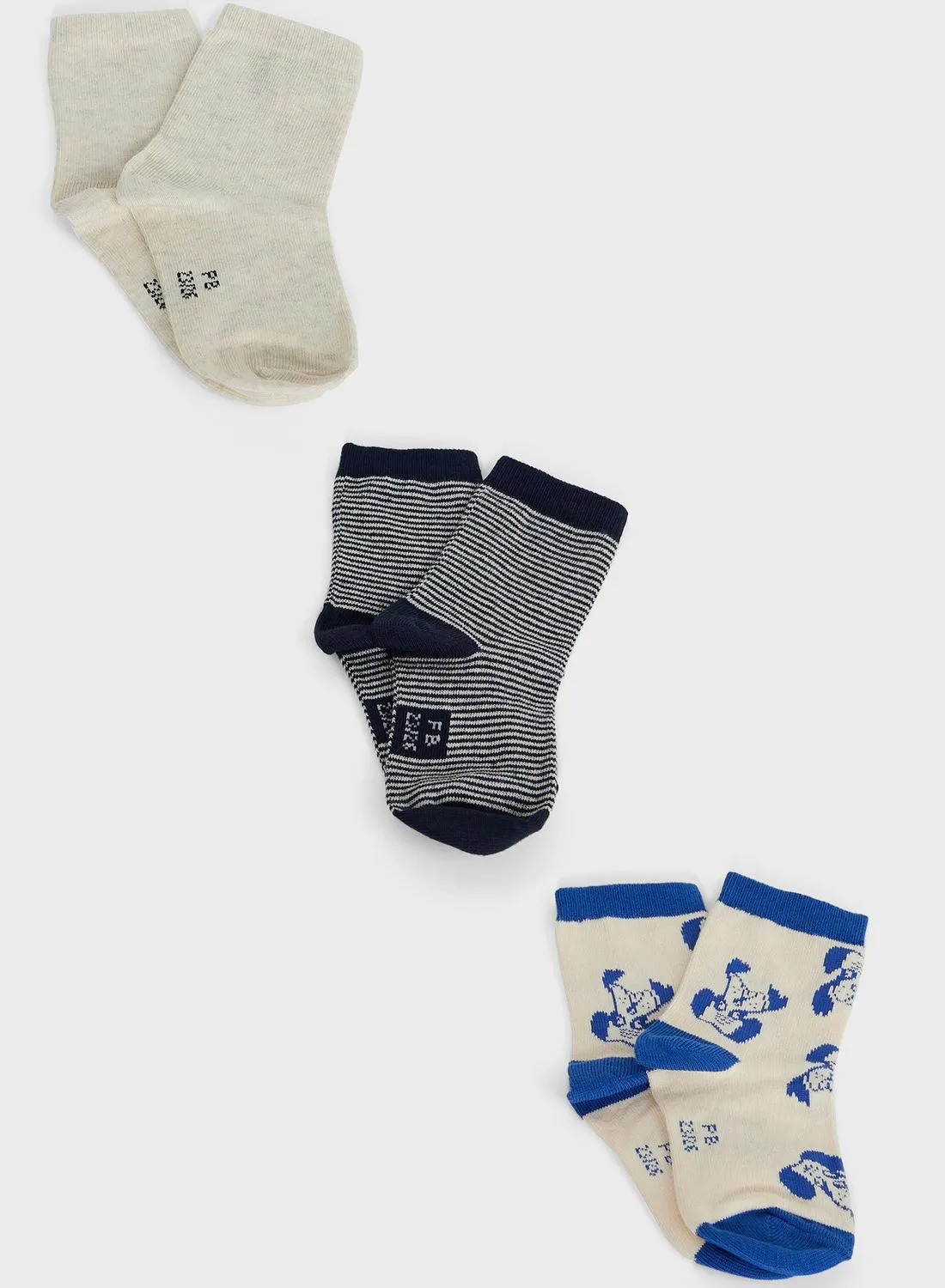 Petit Bateau Kids 3 Pack Assorted Socks