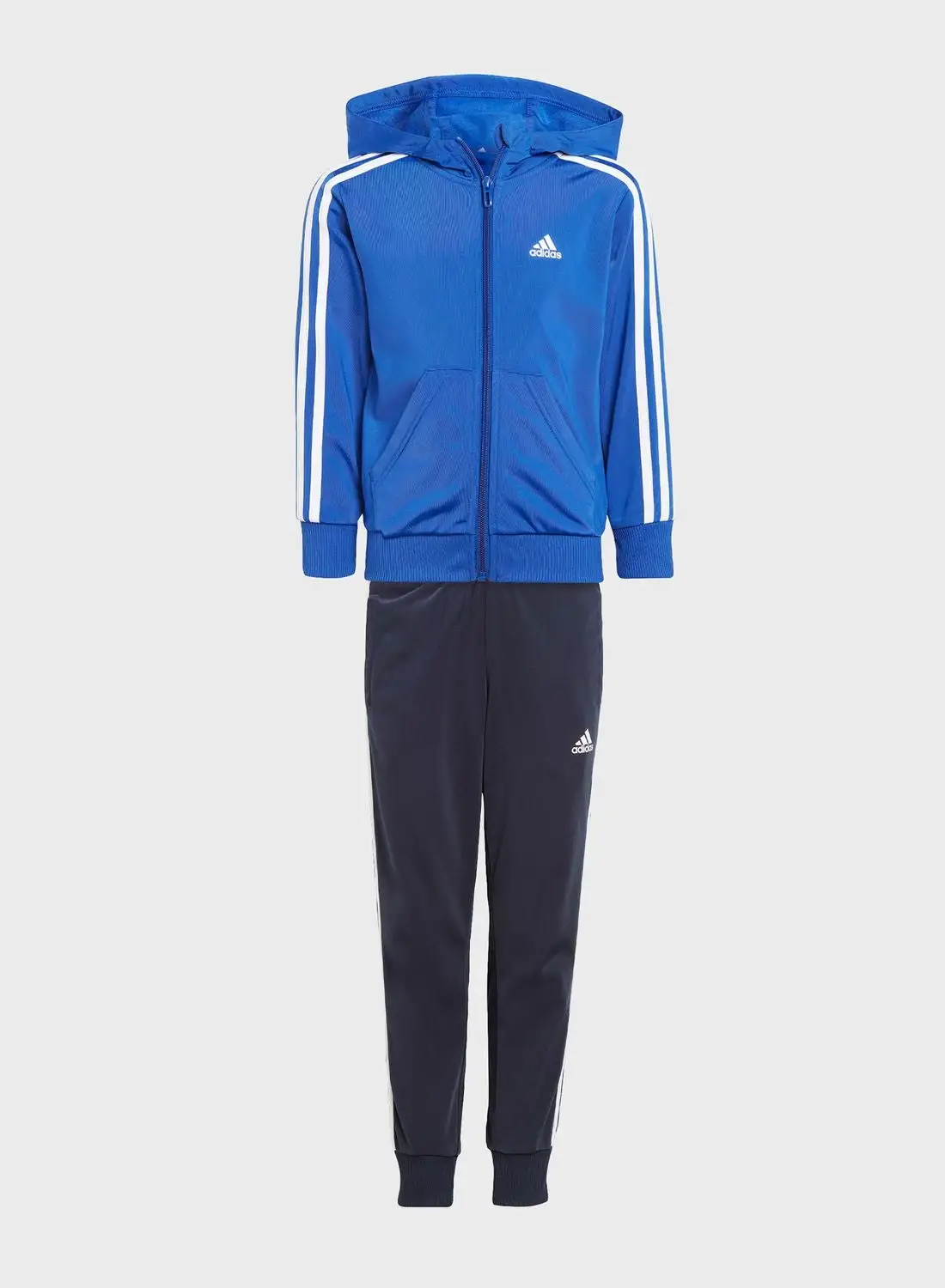 Adidas Little Kids 3 Stripes Shiny Tracksuit