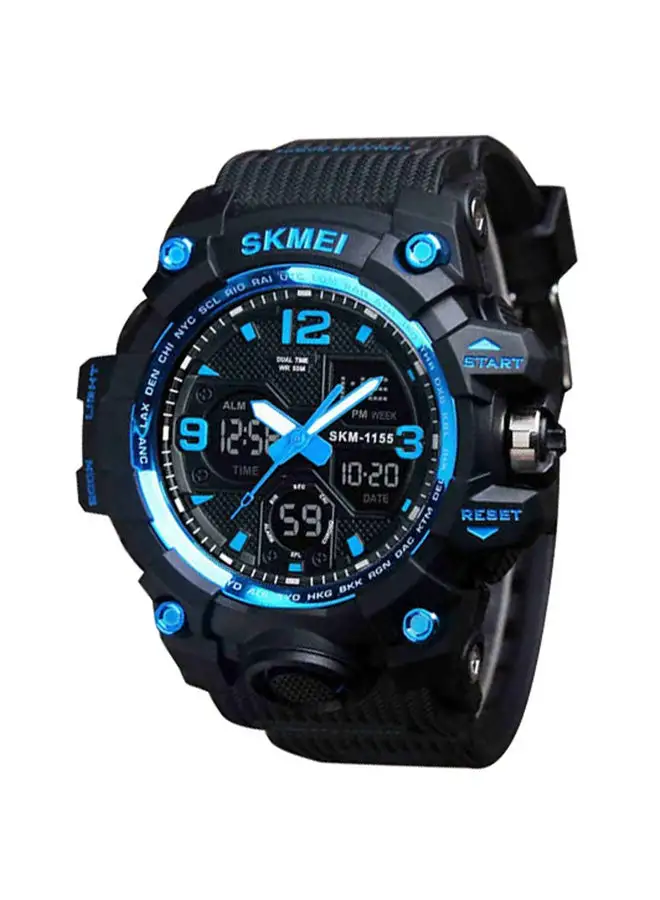 SKMEI Men's Silicone Analog & Digital Watch 1155 - 55 mm - Black