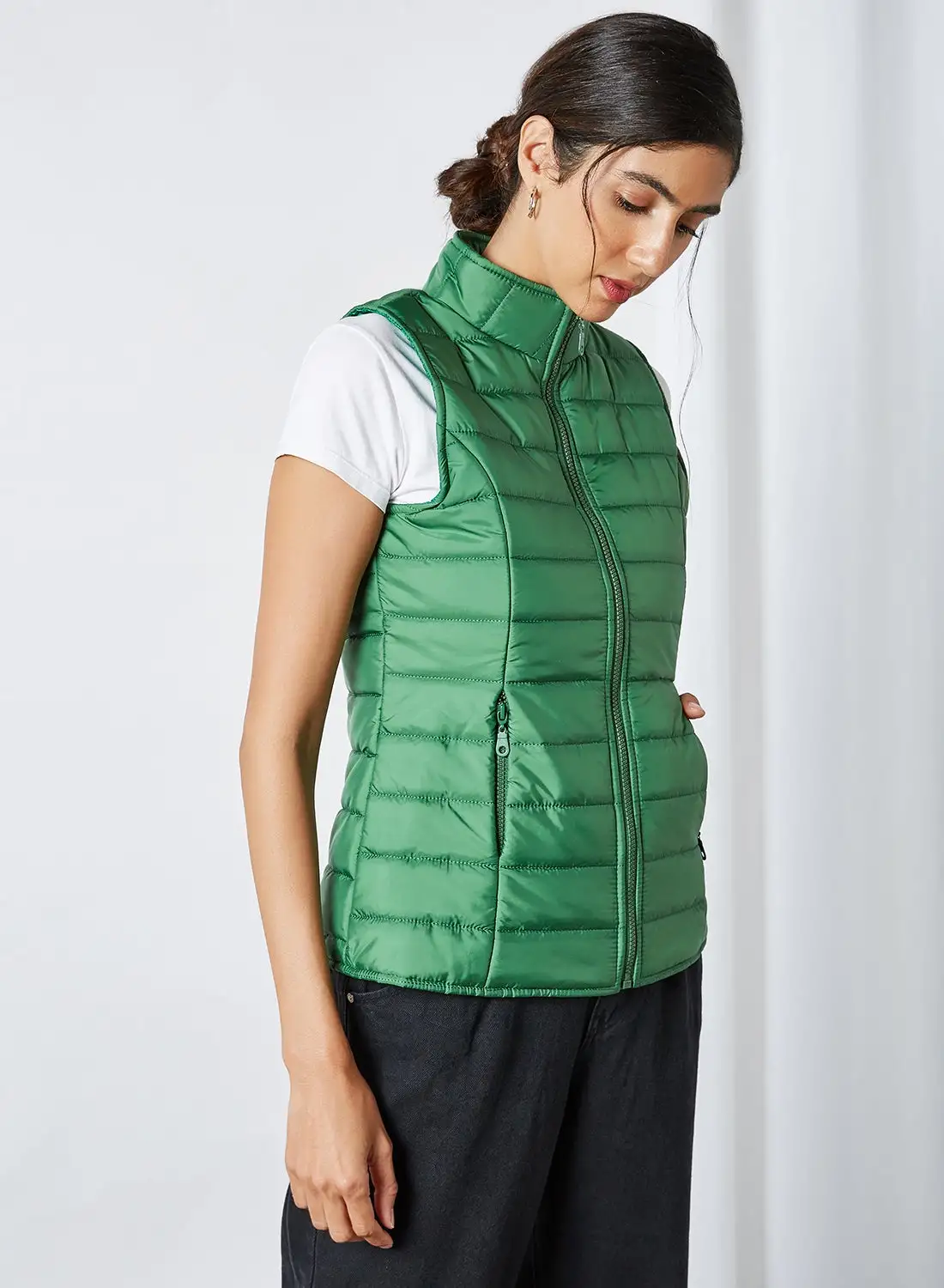 trendyol Quilted Gilet Khaki