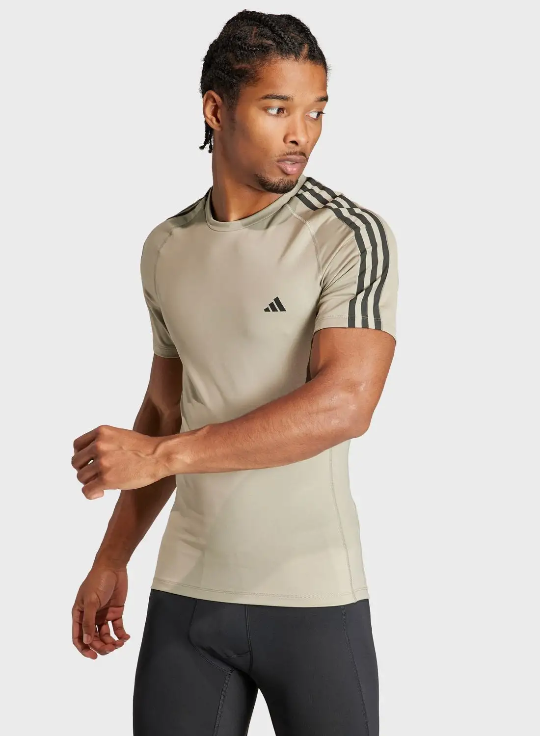 Adidas 3 Stripes Techfit Training T-Shirt