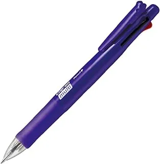 Zebra Clip-On Multi F Series 4 Color 0.7 mm Ballpoint Multi Pen/0.5 mm Pencil, Elegant Violet Body (B4SA1-EVI)