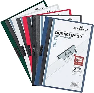 Duraclip Clip Folder 1-30 Sheets A4 Pack of 5 Assorted Colours