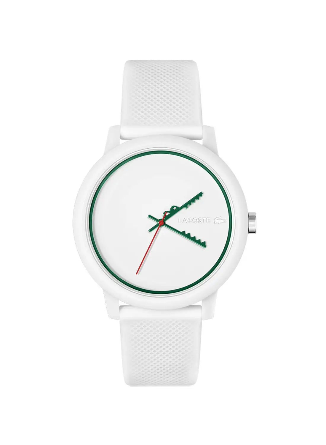 LACOSTE Men's Analog Round Shape Silicone Wrist Watch 2011308 - 42 Mm