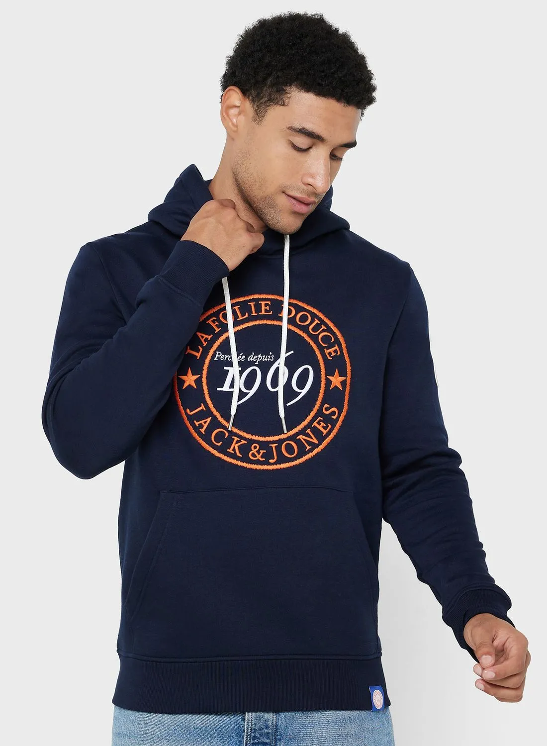 JACK & JONES Text Print Hoodie