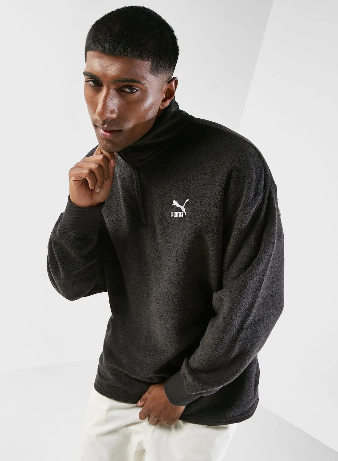 PUMA Classics Fleece Half Zip Through Pullover