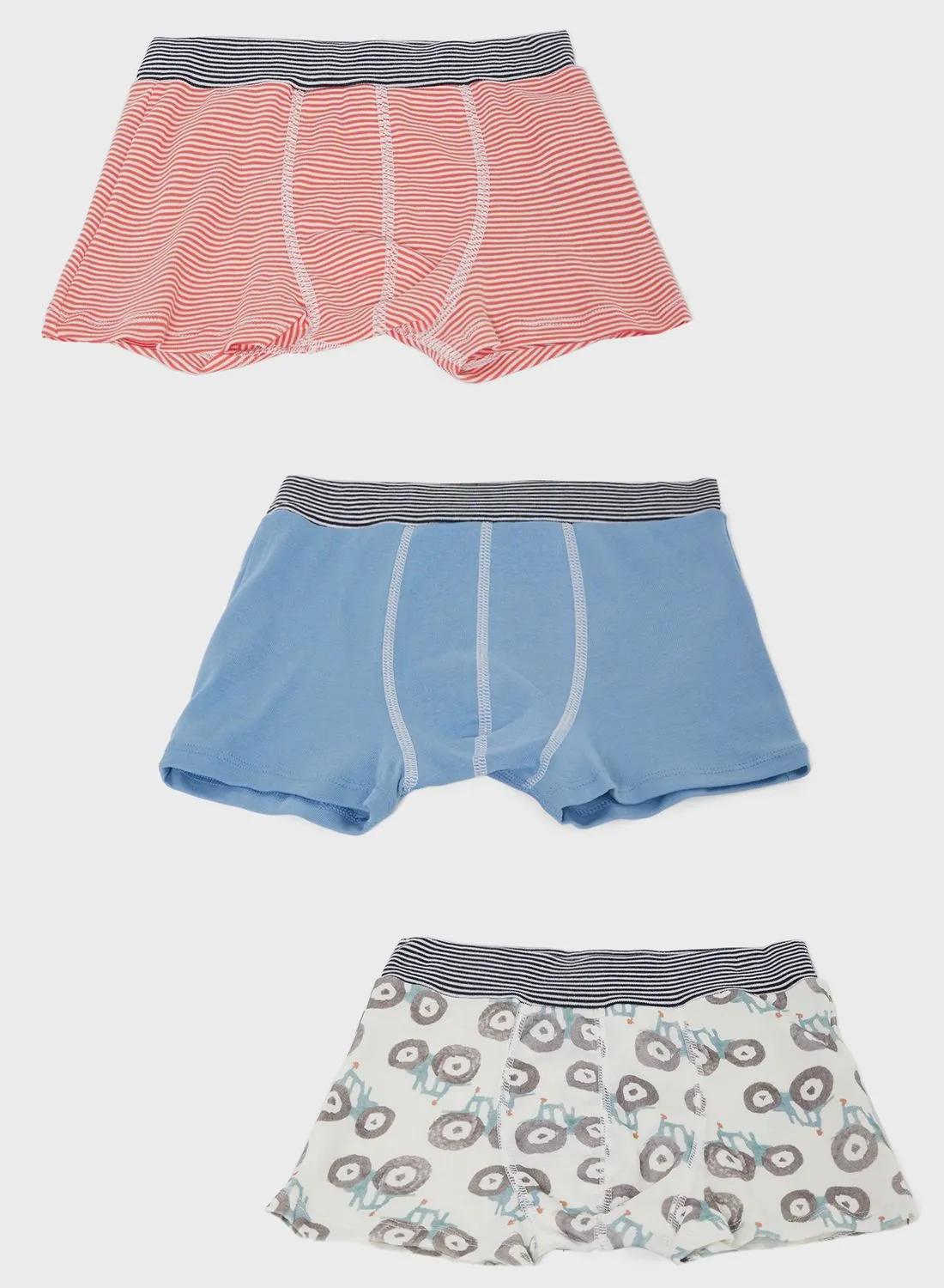 Petit Bateau Youth 3 Pack Assorted Boxer Shorts