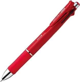 Zebra Clip-on multi 1000S Multifunctional Pen, 4 Color 0.7 mm Ballpoint and 0.5 Mechanical Pencil, Red Barrel (B4SA3-R)