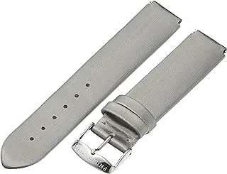 Philip Stein 1-IPL 18mm Leather Silver Watch Strap, Platinum, Modern